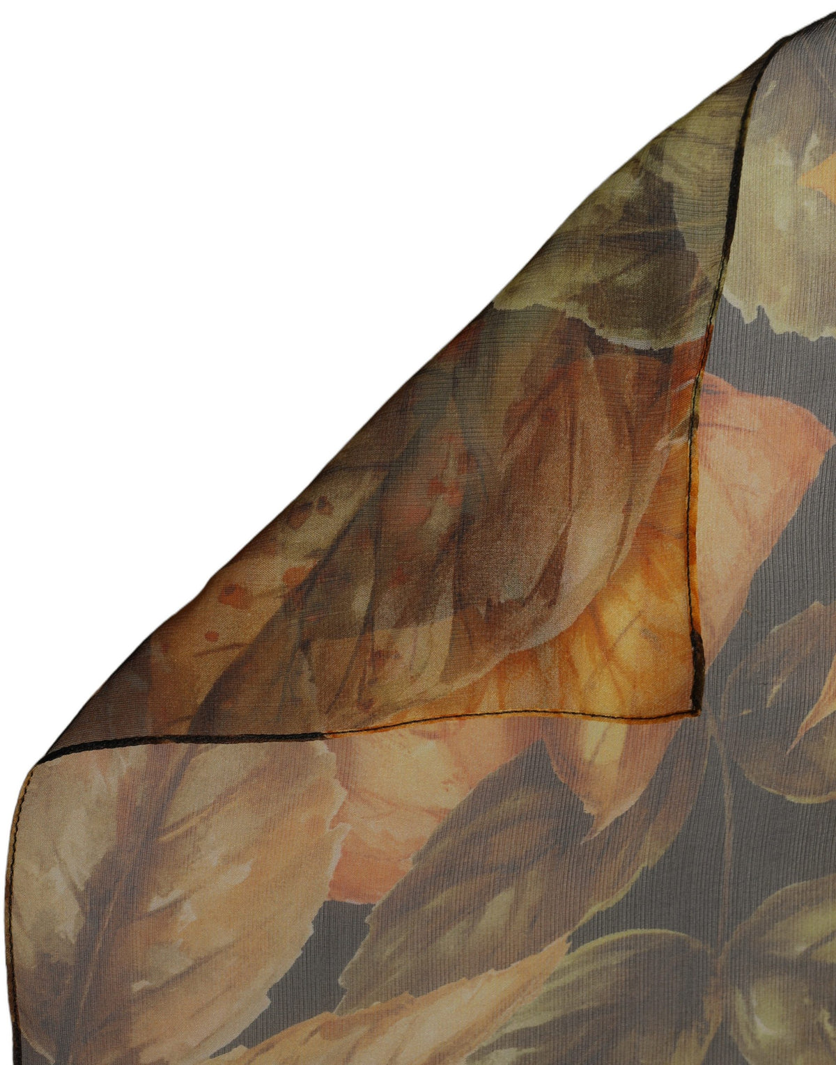 Dolce & Gabbana | Multicolor Leaf Print Silk Shawl Stole Scarf