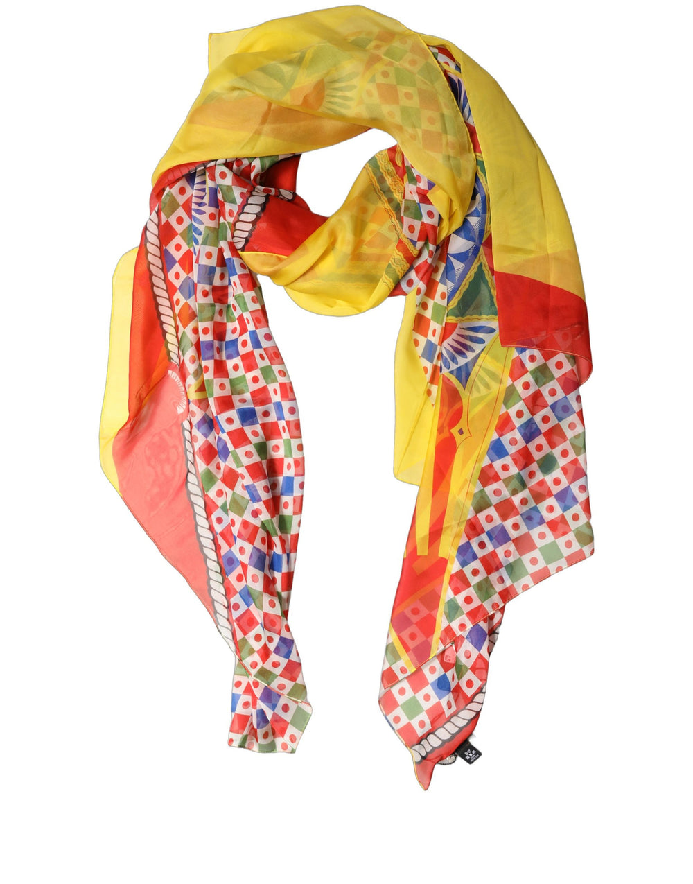 Dolce & Gabbana | Multicolor Silk Carretto Shawl Stole Scarf