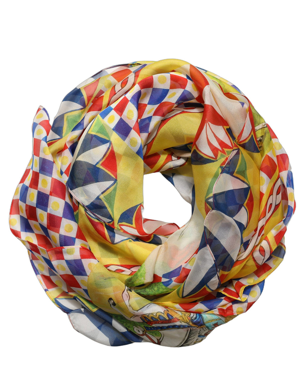Dolce & Gabbana | Multicolor Silk Carretto Foulard Scarf