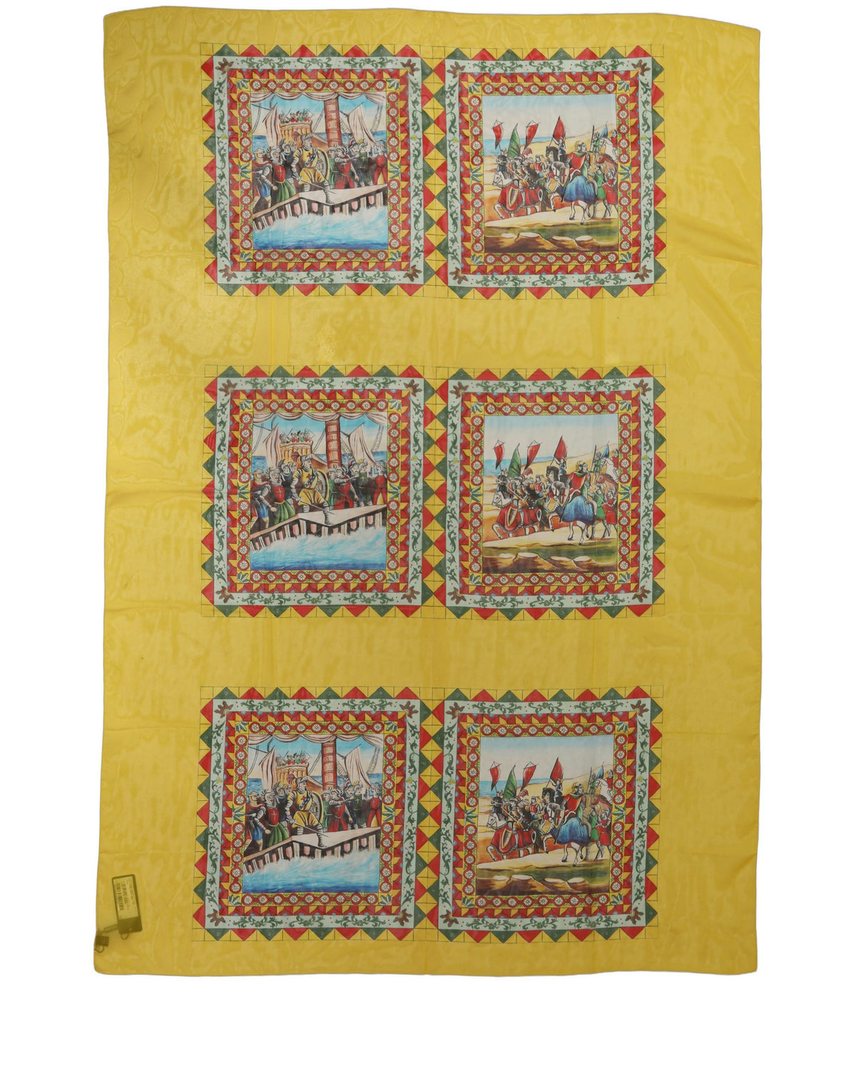 Dolce & Gabbana | Yellow Silk Printed Shawl Stole Scarf