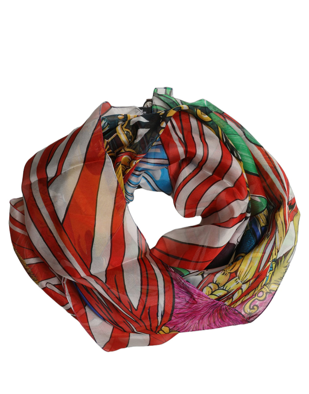 Dolce & Gabbana | Multicolor Silk Printed Square Foulard Scarf