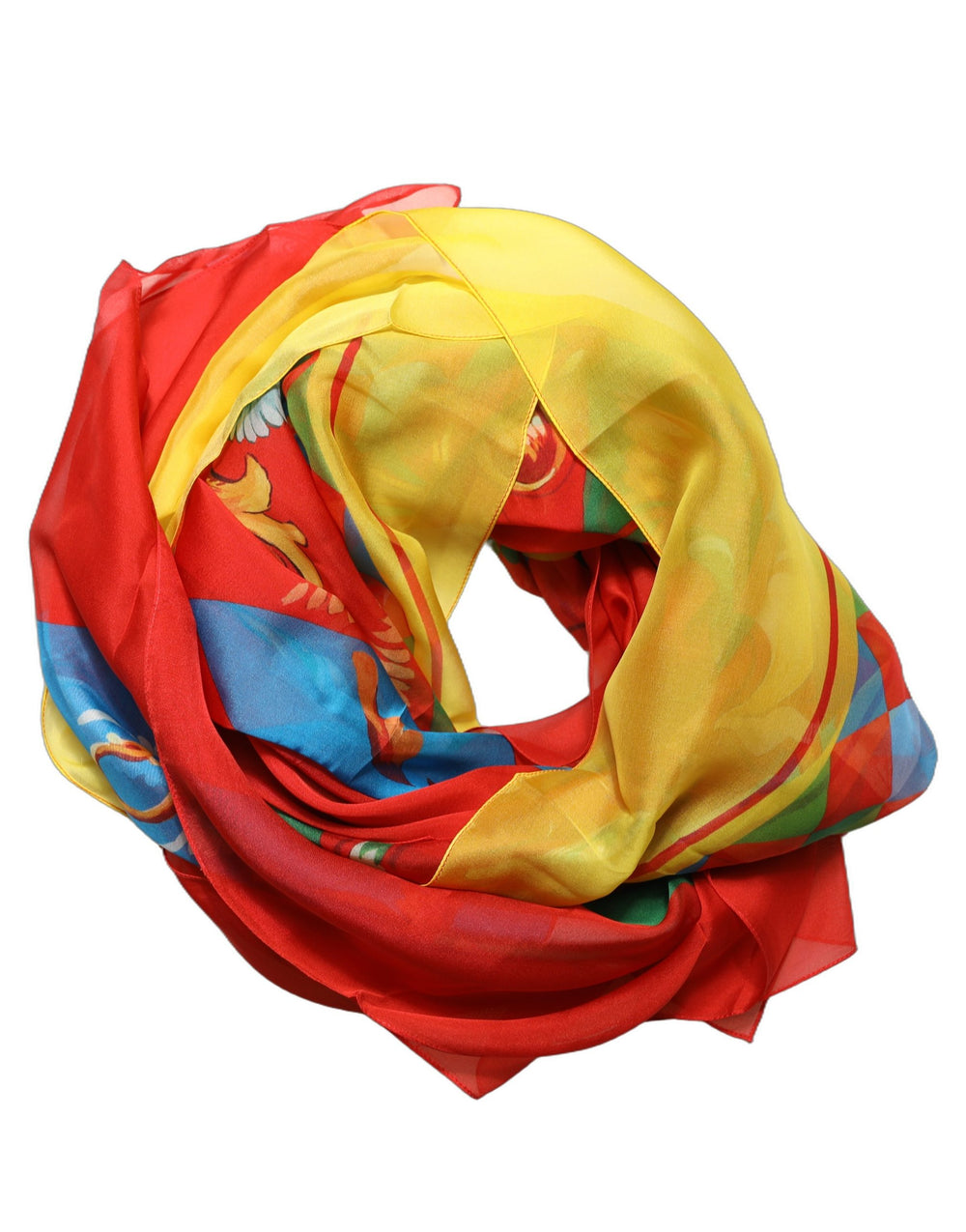 Dolce & Gabbana | Multicolor Silk Printed Square Foulard Scarf