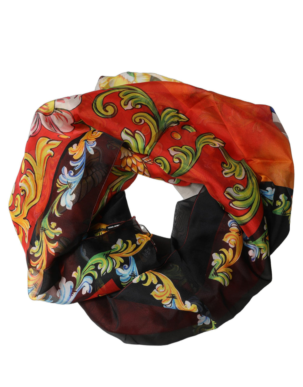 Dolce & Gabbana | Multicolor Silk Printed Square Foulard Scarf