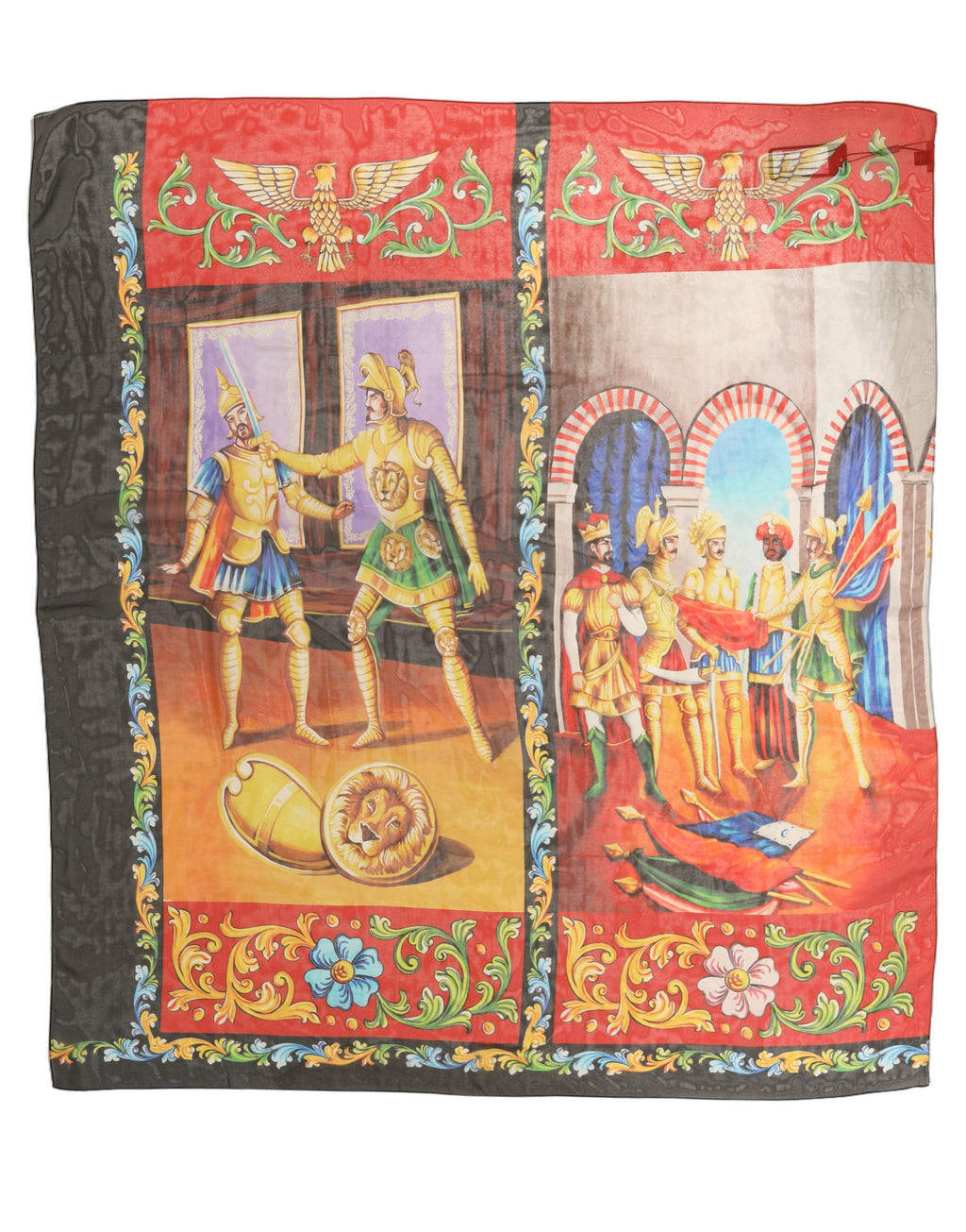 Dolce & Gabbana | Multicolor Silk Printed Square Foulard Scarf