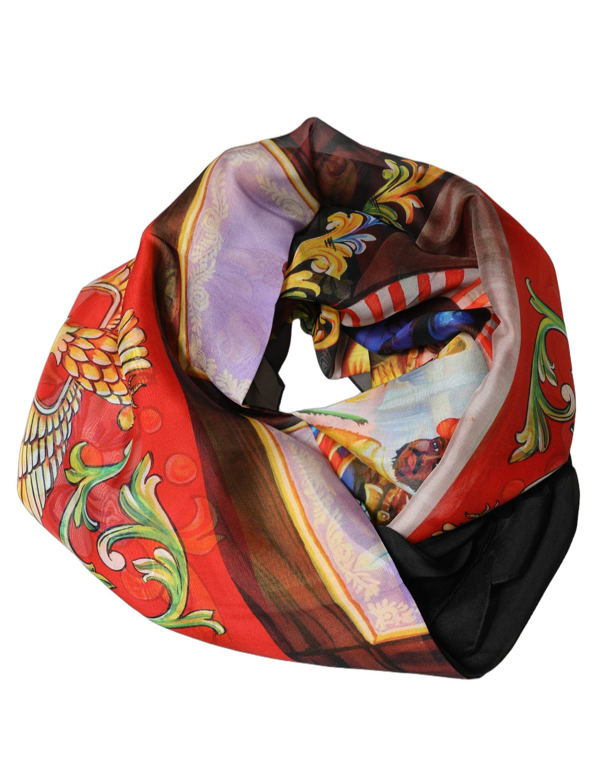 Dolce & Gabbana | Multicolor Silk Printed Square Foulard Scarf