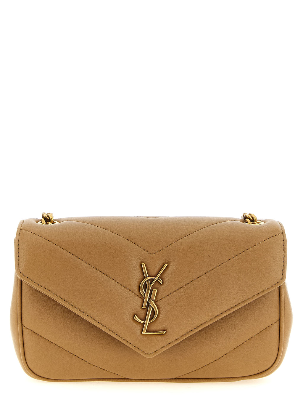 Saint Laurent | Beige Lamb Leather Crossbody Bag