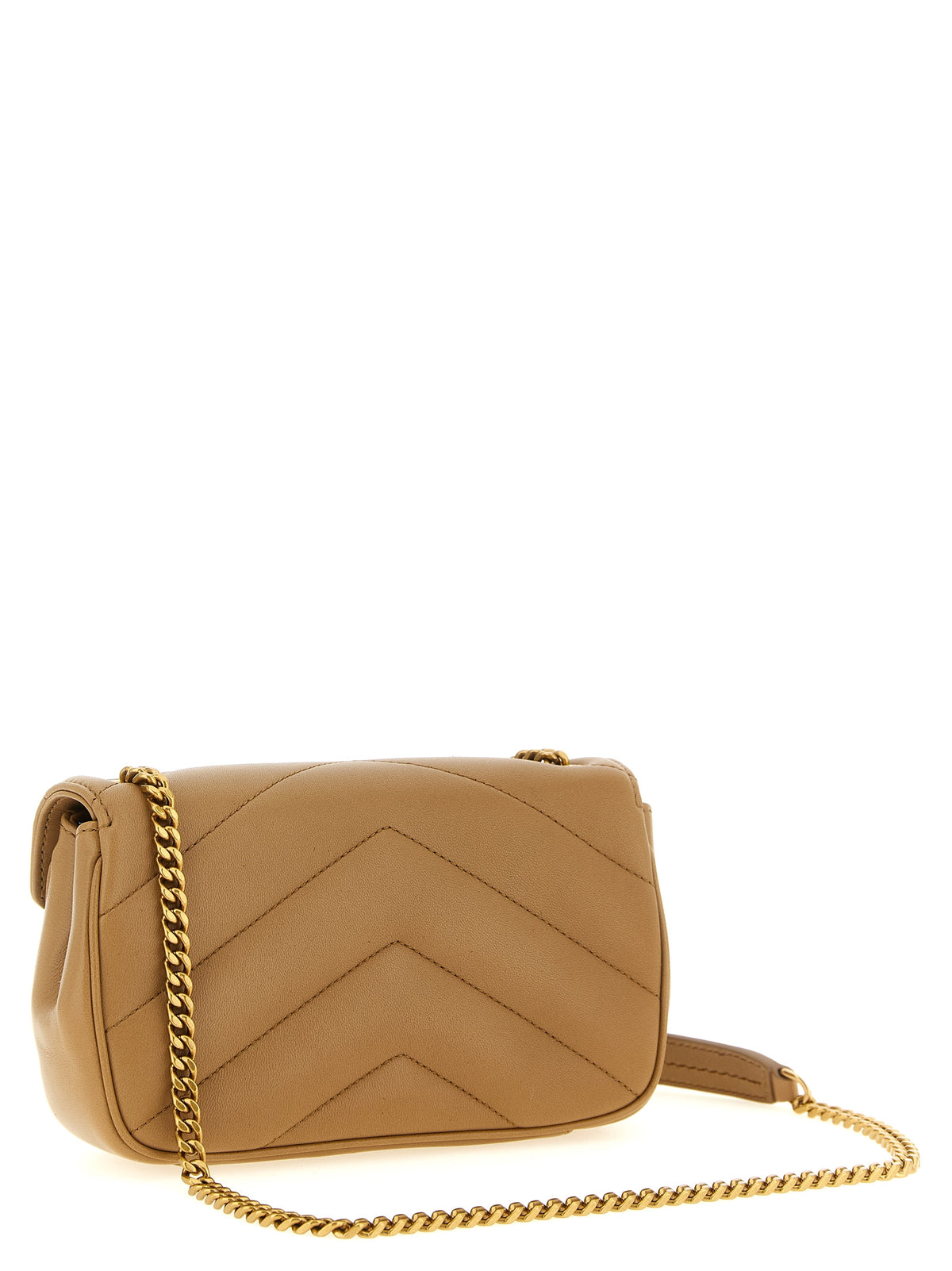 Saint Laurent | Beige Lamb Leather Crossbody Bag