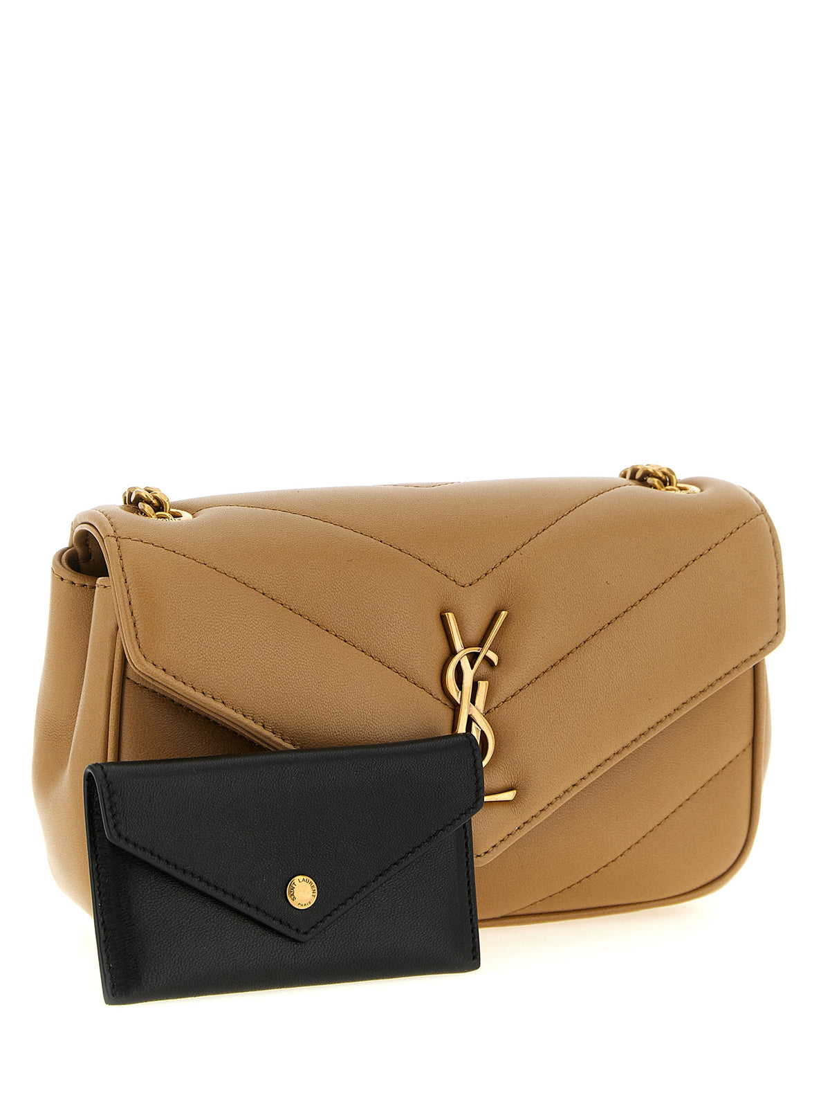 Saint Laurent | Beige Lamb Leather Crossbody Bag