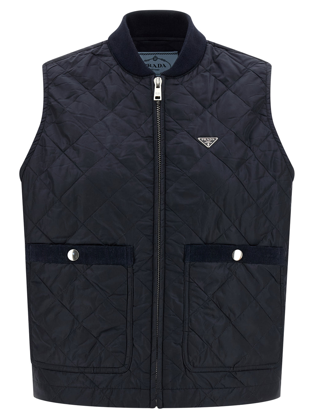 Prada | Blue Recycled Polyamide Sleeveless Jacket
