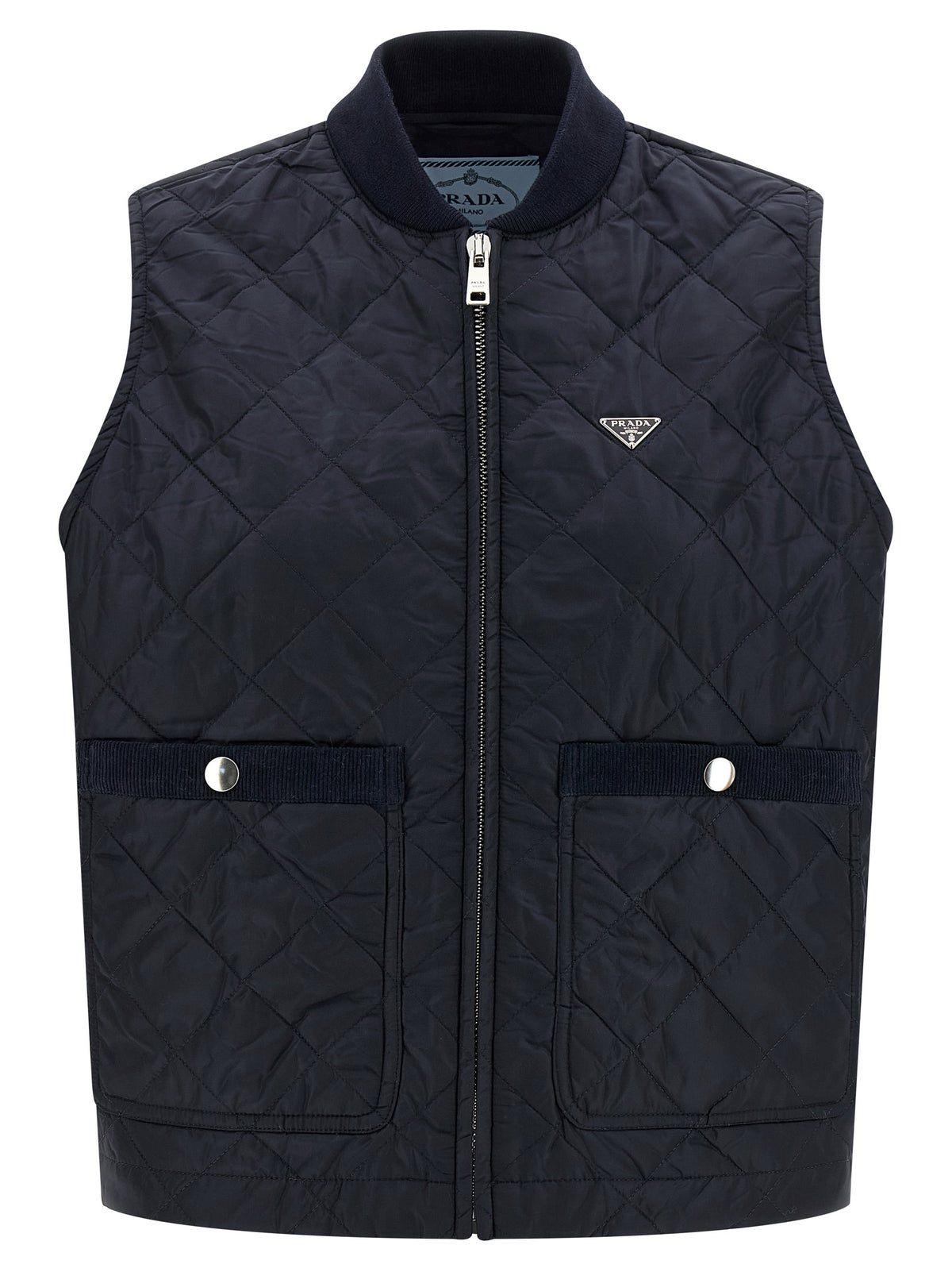 Prada | Blue Recycled Polyamide Sleeveless Jacket