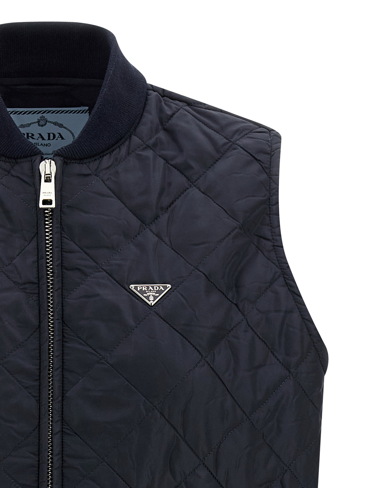 Prada | Blue Recycled Polyamide Sleeveless Jacket