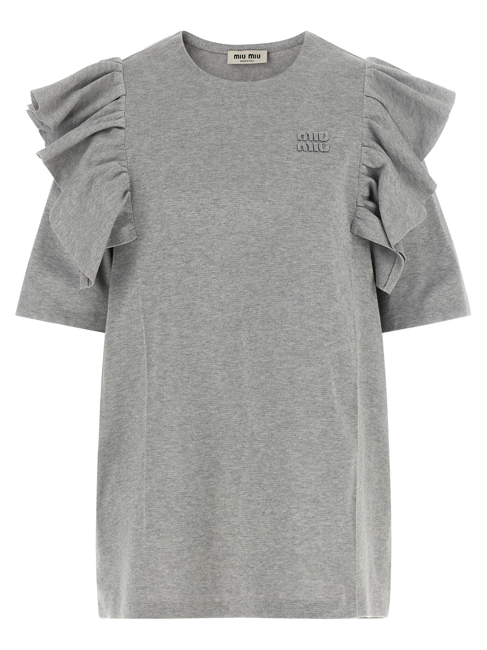 Miu Miu | Gray Cotton Short Dress