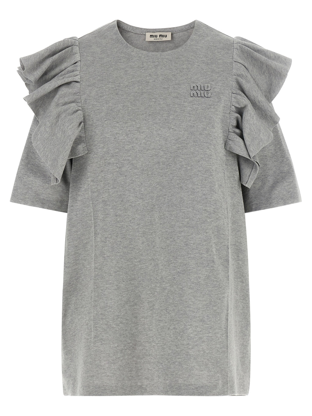 Miu Miu | Gray Cotton Short Dress