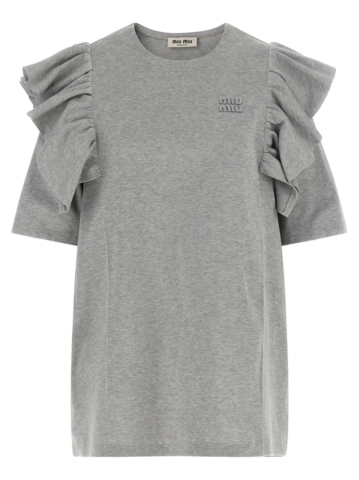 Miu Miu | Gray Cotton Short Dress