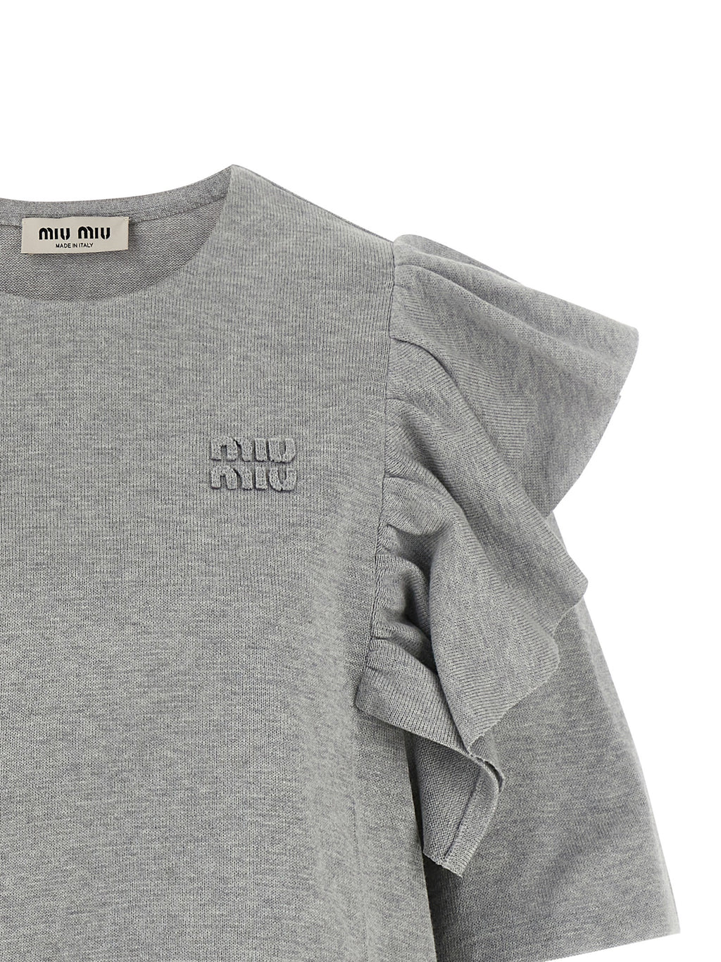 Miu Miu | Gray Cotton Short Dress