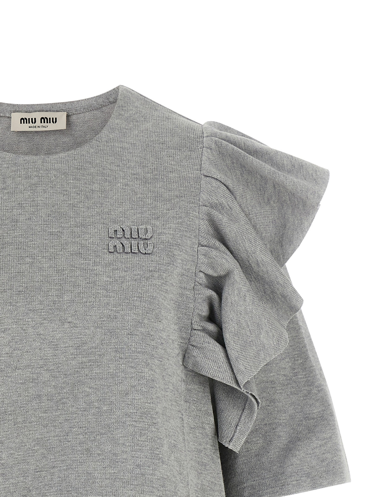 Miu Miu | Gray Cotton Short Dress