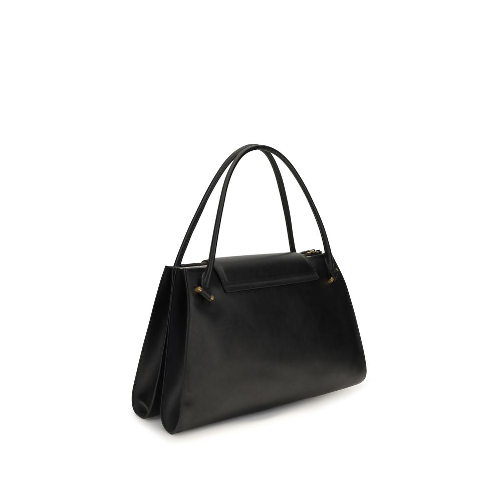 Versace | Black Calf Leather Bos Taurus Shoulder Bag