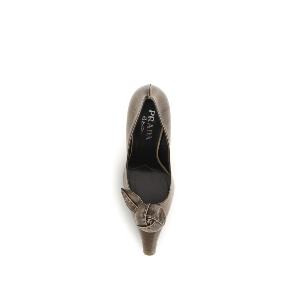 Prada | Brown Calf Leather Bos Taurus High Heel Pumps