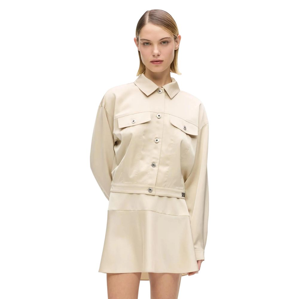 Karl Lagerfeld | Beige Polyester Full-Length Jacket