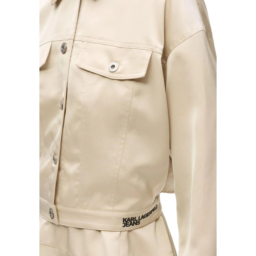 Karl Lagerfeld | Beige Polyester Full-Length Jacket