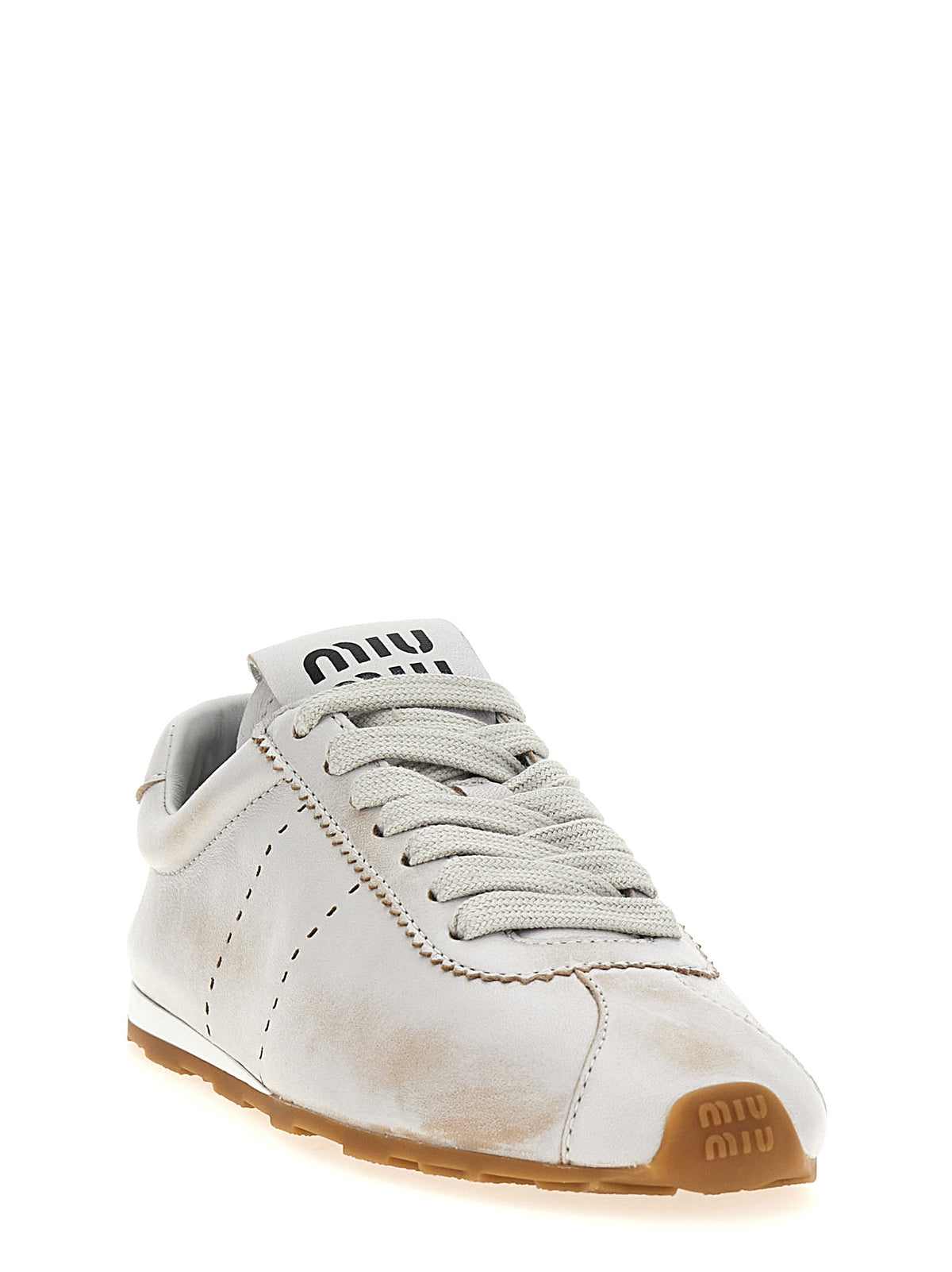 Miu Miu | White Calfskin Low Top Sneakers
