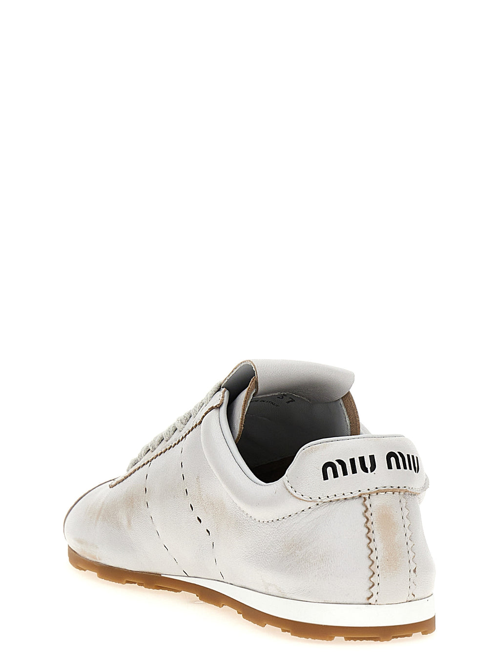 Miu Miu | White Calfskin Low Top Sneakers