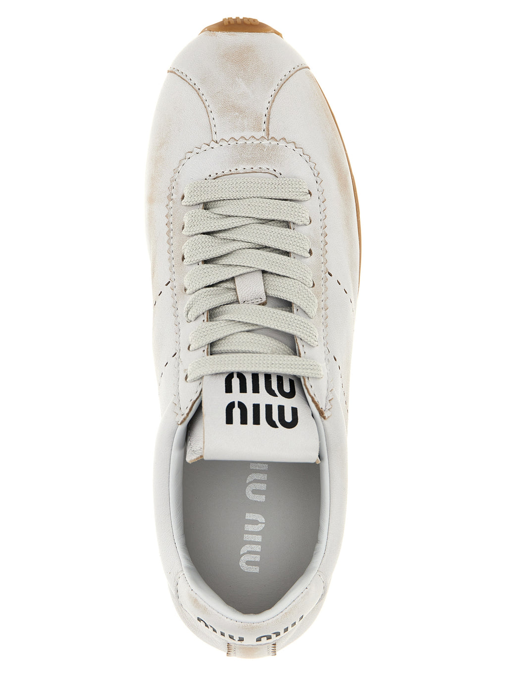 Miu Miu | White Calfskin Low Top Sneakers