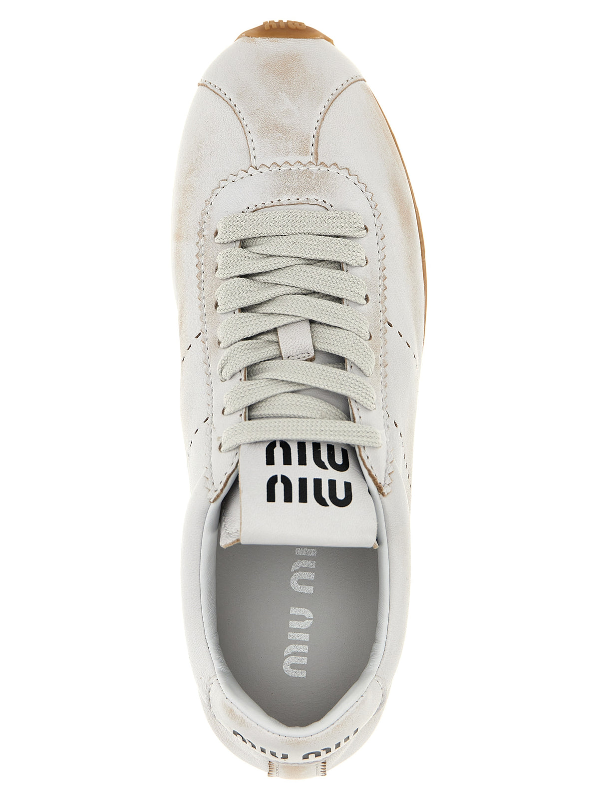 Miu Miu | White Calfskin Low Top Sneakers