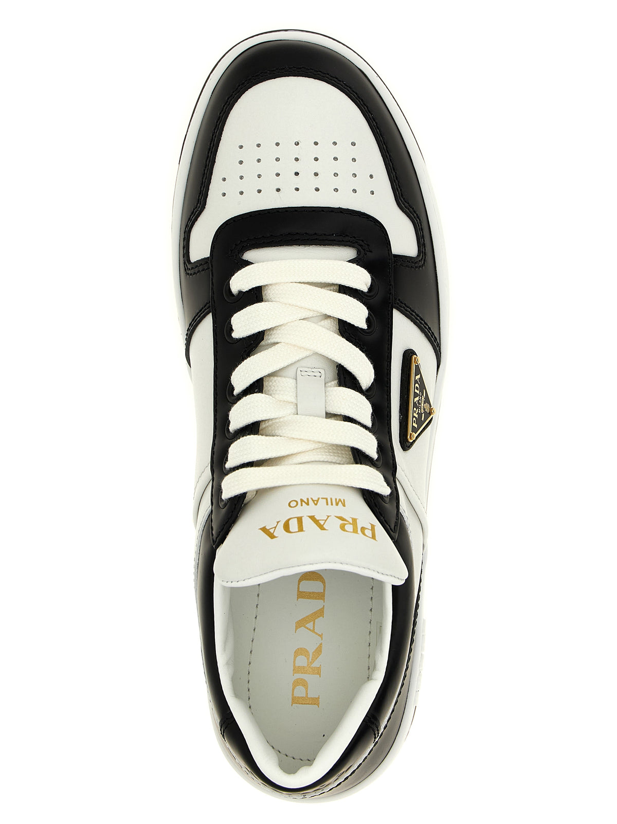 Prada | Bicolor Calfskin Low Top Sneakers