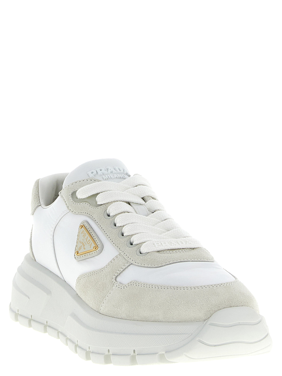 Prada | White Polyamide Athletic Sneakers