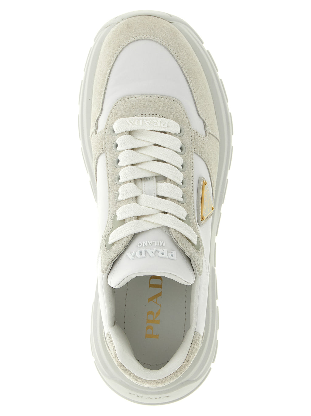 Prada | White Polyamide Athletic Sneakers