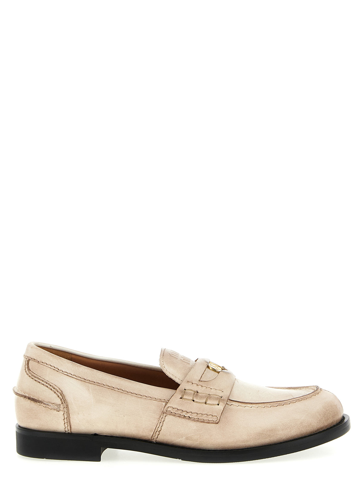 Miu Miu | White Calfskin Slip-On Loafers
