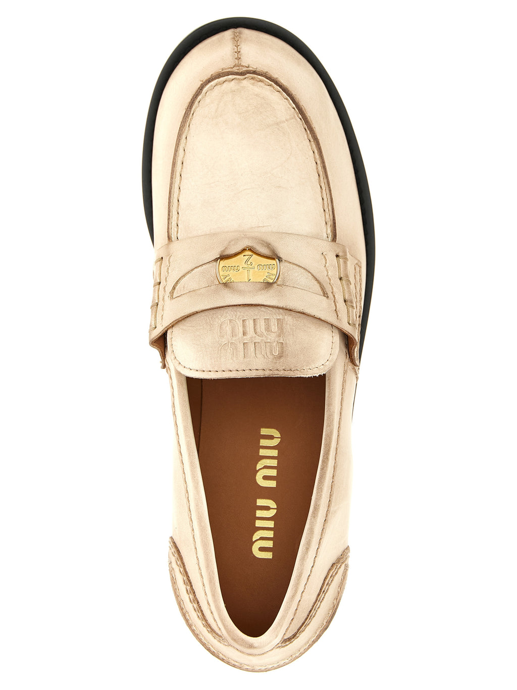 Miu Miu | White Calfskin Slip-On Loafers
