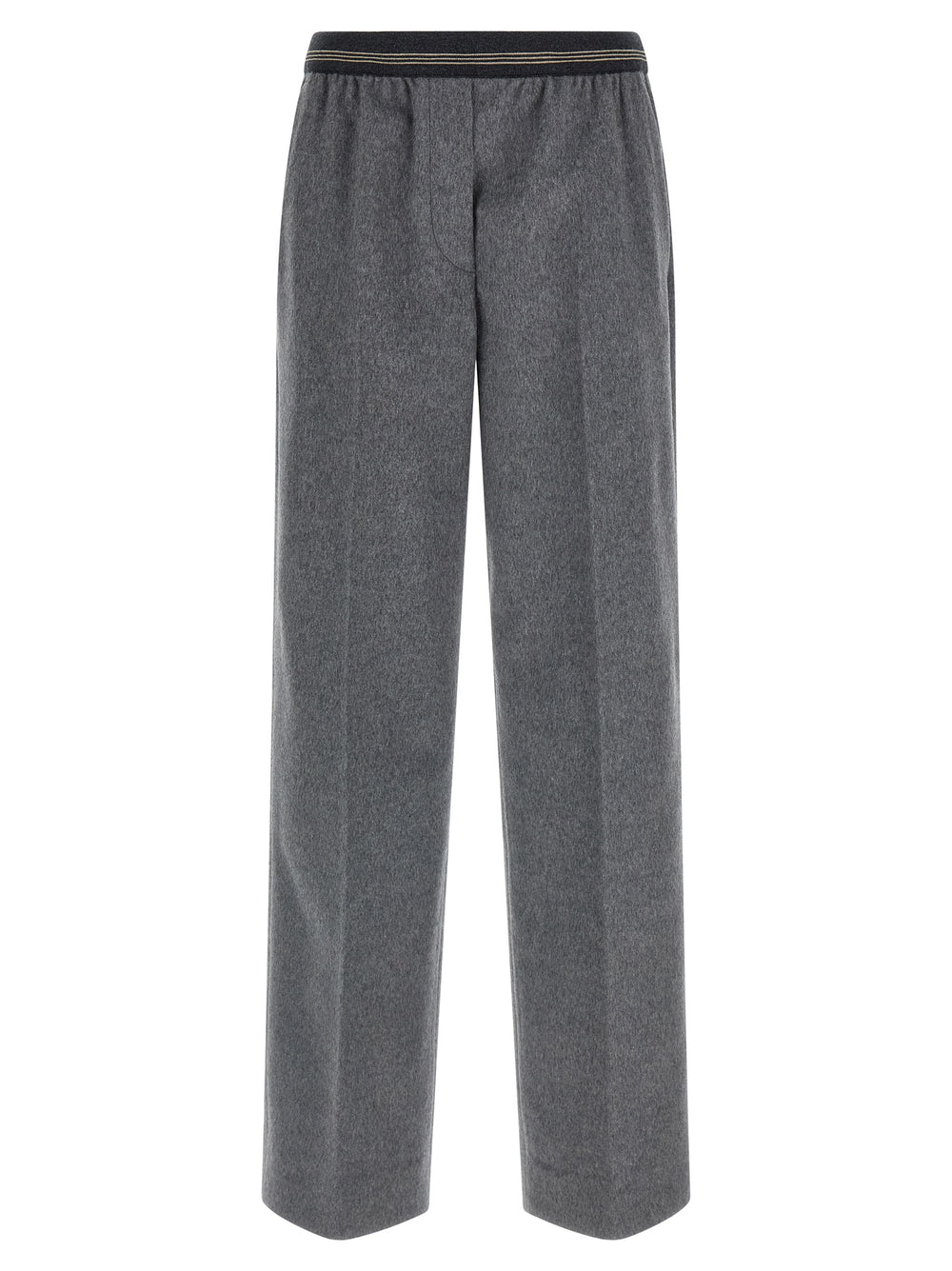 Miu Miu | Gray Virgin Wool Casual Pants