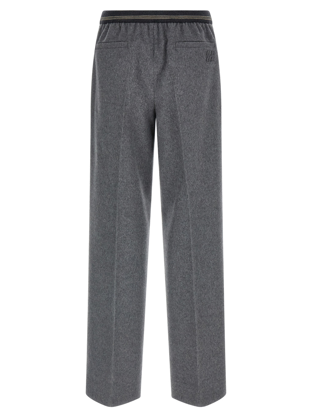 Miu Miu | Gray Virgin Wool Casual Pants