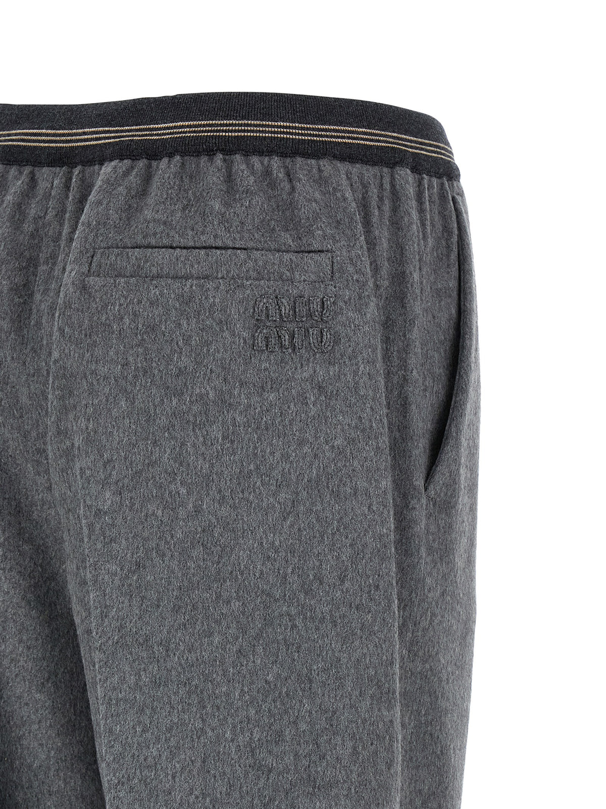 Miu Miu | Gray Virgin Wool Casual Pants
