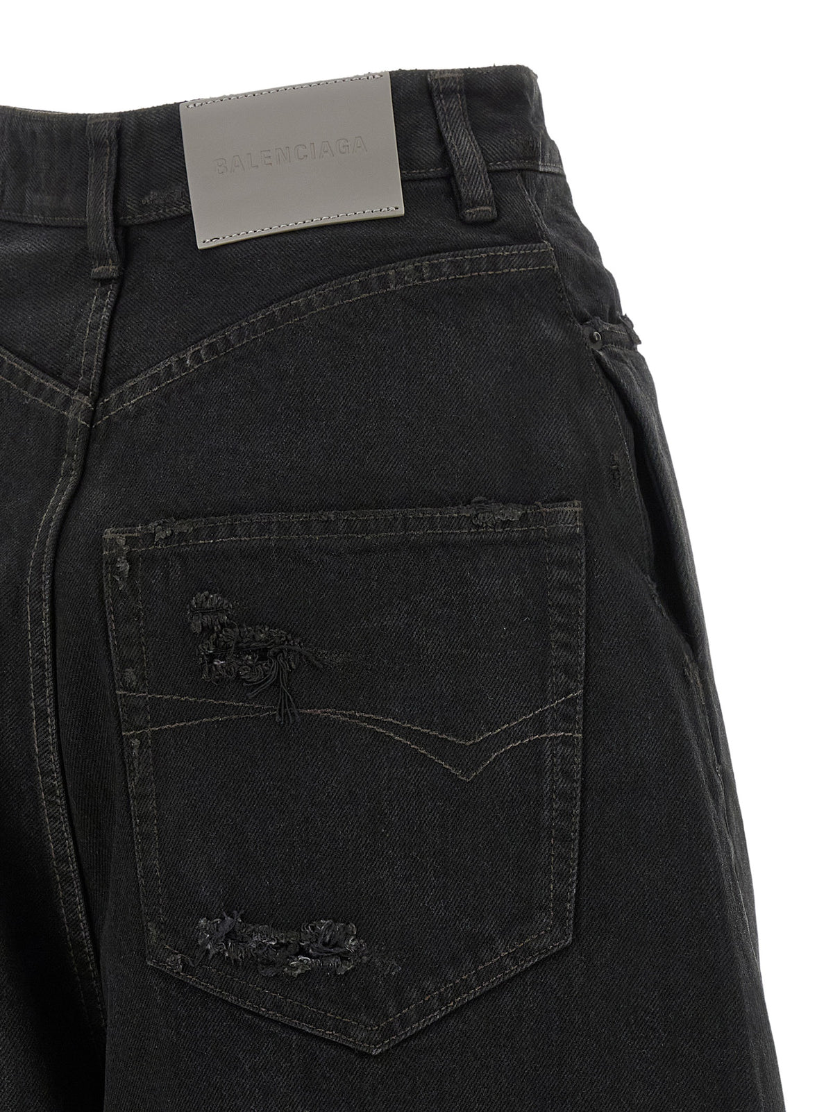 Balenciaga | Black Cotton High-Waisted Jean