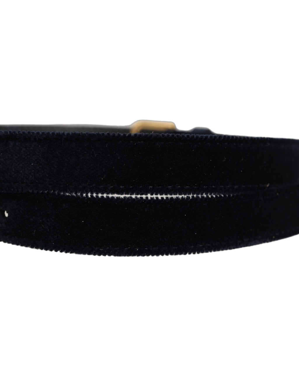 Dolce & Gabbana | Dark Blue Velvet Gold Tone Metal Buckle Belt