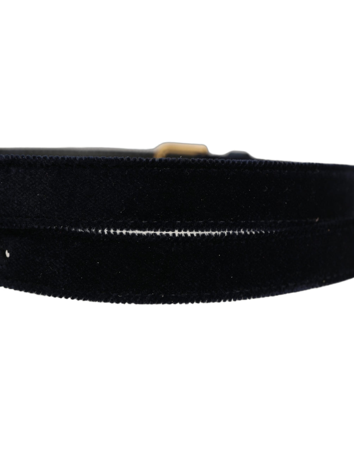 Dolce & Gabbana | Dark Blue Velvet Gold Tone Metal Buckle Belt