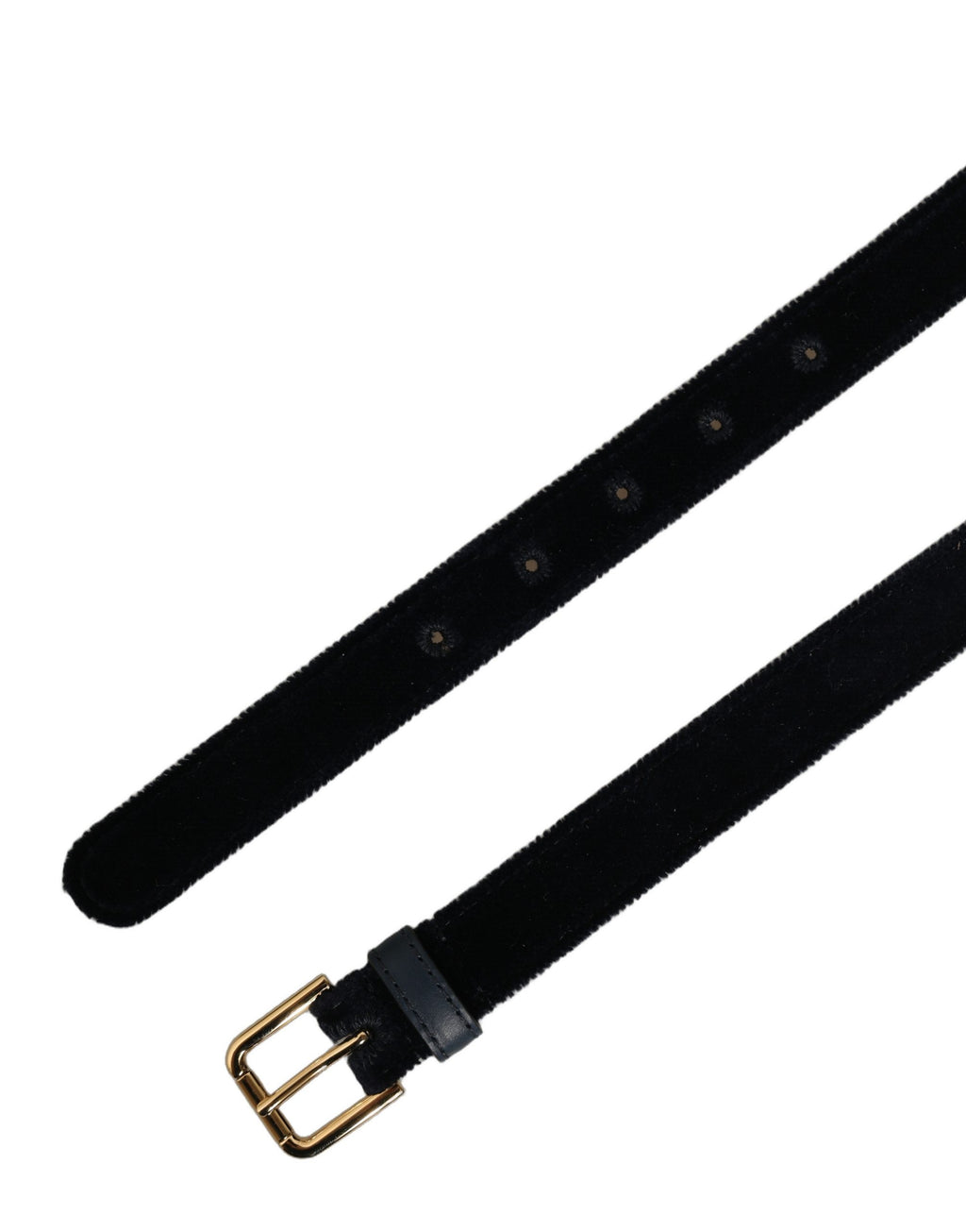 Dolce & Gabbana | Dark Blue Velvet Gold Tone Metal Buckle Belt
