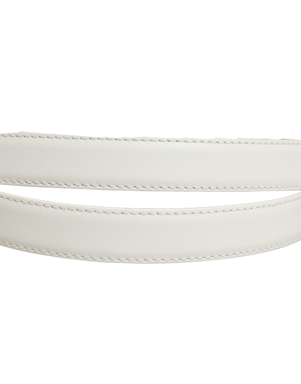 Dolce & Gabbana | White Leather Silver Tone Metal Buckle Belt