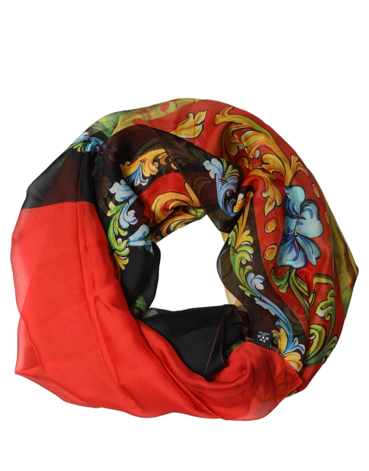 Dolce & Gabbana | Multicolor Silk Printed Square Foulard Scarf