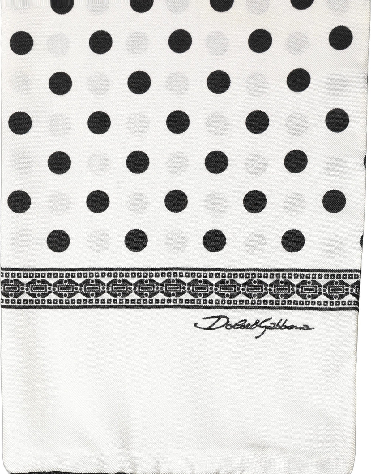 Dolce & Gabbana | White Black Polka Dot Fringed Shawl Scarf