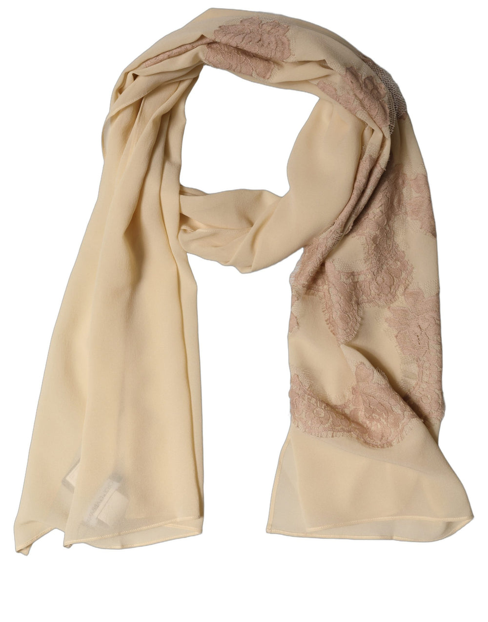 Dolce & Gabbana | Light Beige Ornate Lace Neck Shawl Scarf