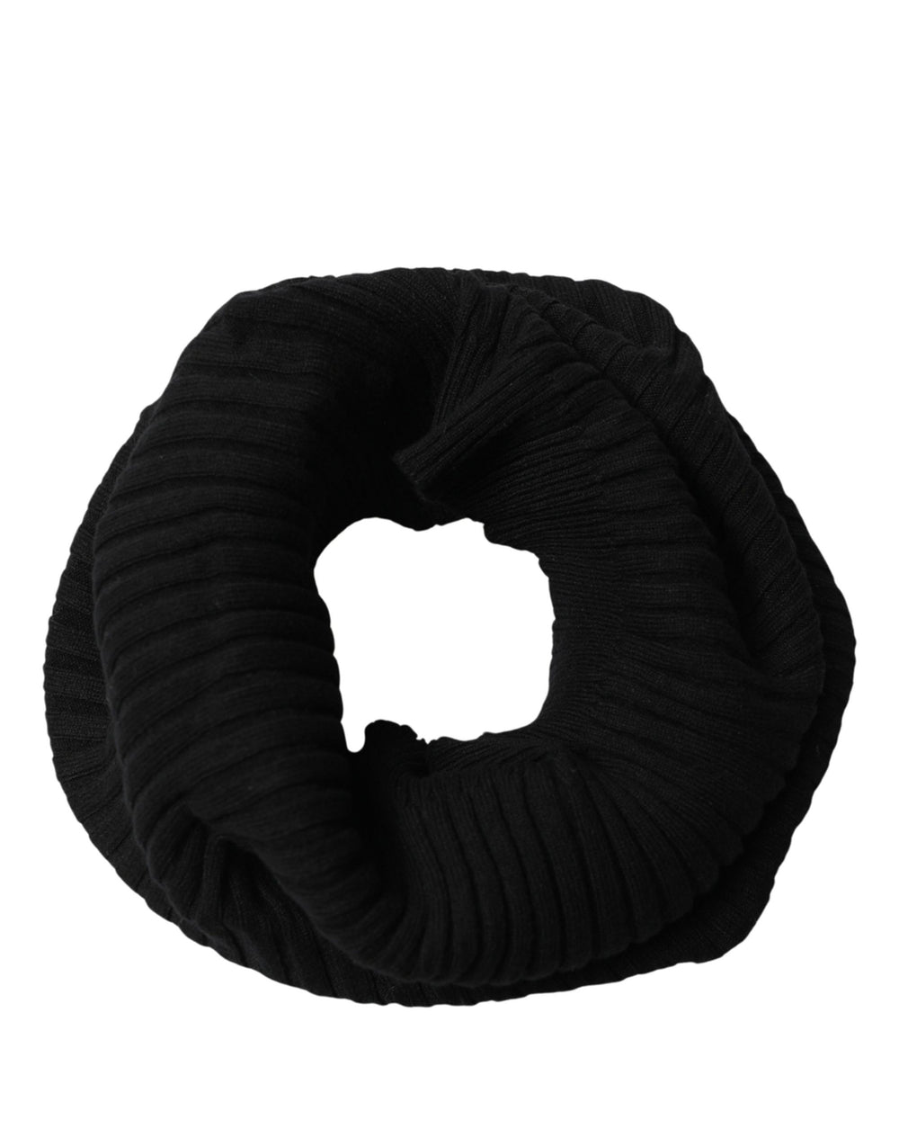 Dolce & Gabbana | Black Cashmere Ribbed Knit Neck Warmer