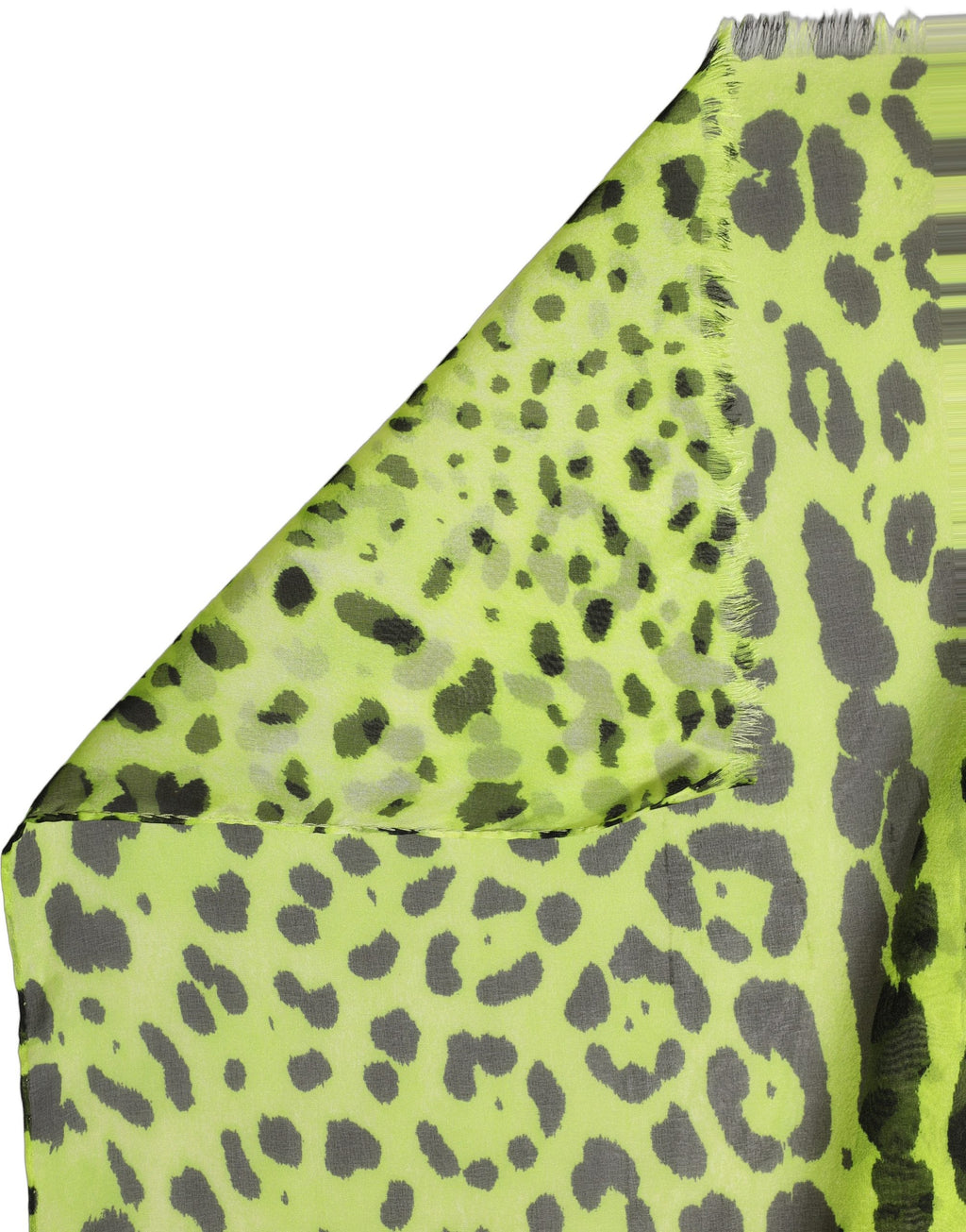 Dolce & Gabbana | Green Leopard Print Silk Shawl Stole Scarf