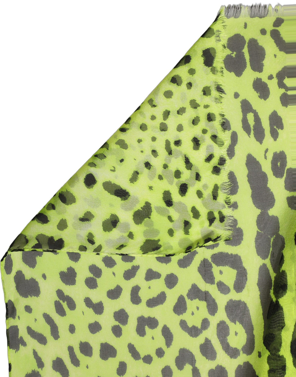 Dolce & Gabbana | Green Leopard Print Silk Shawl Stole Scarf