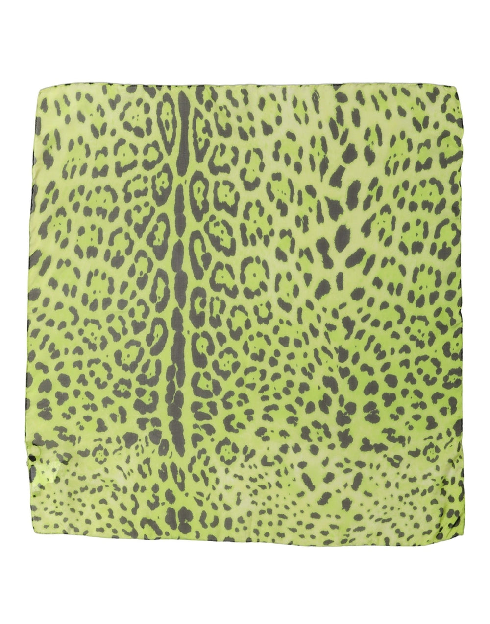 Dolce & Gabbana | Green Leopard Print Silk Square Foulard Scarf