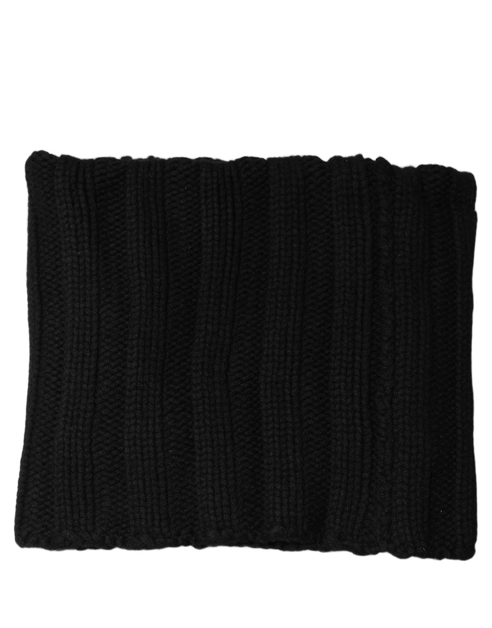 Dolce & Gabbana | Black Cashmere Ribbed Knit Neck Warmer Scarf