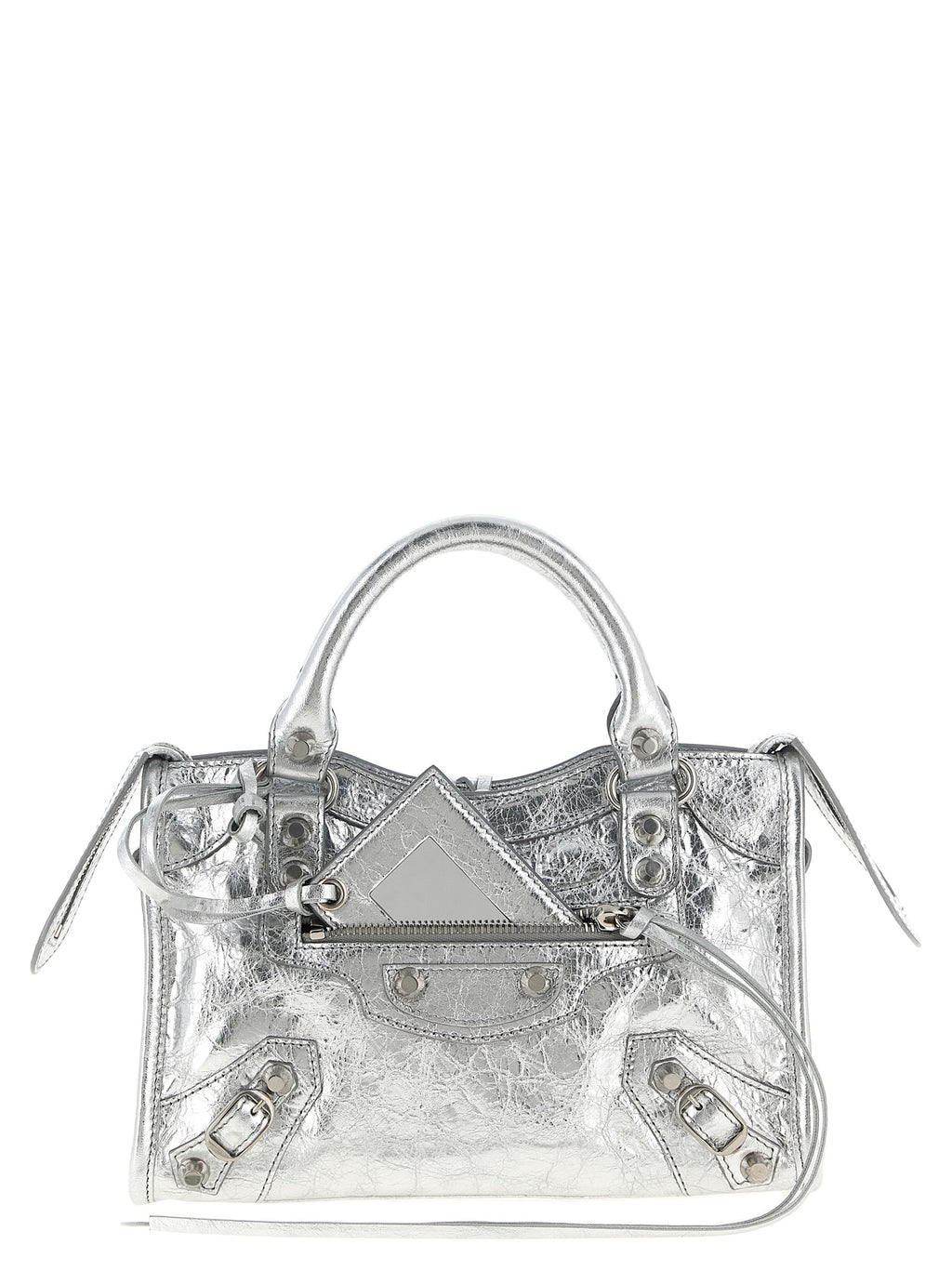 Balenciaga | Silver Lamb Leather Handbag